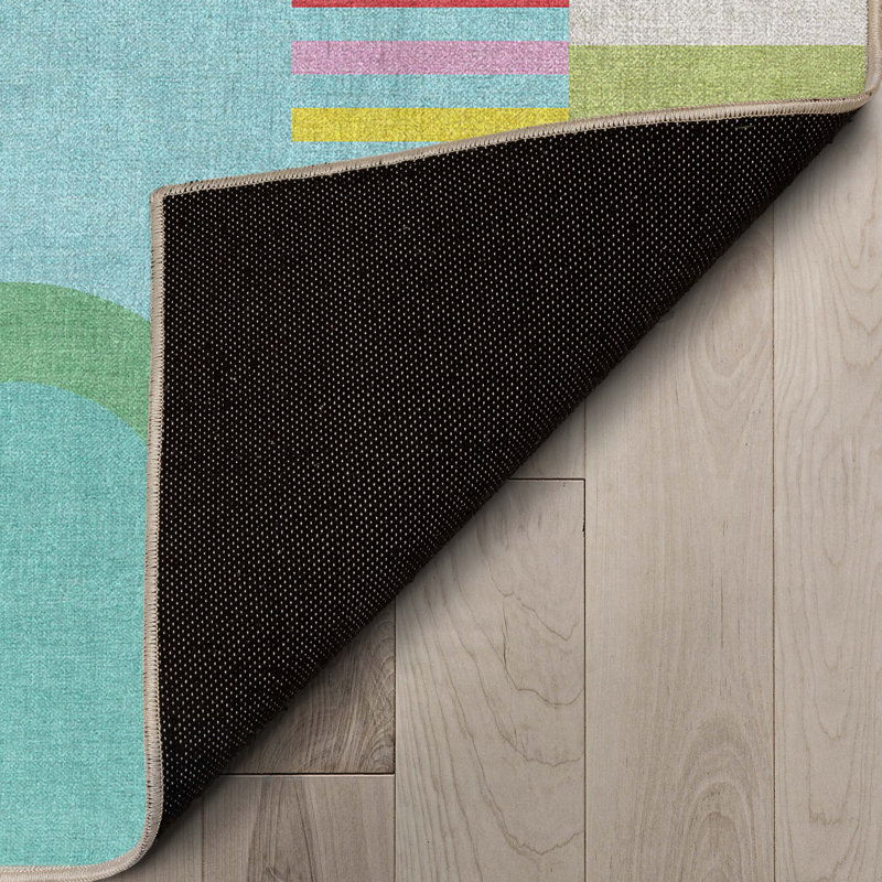 Well Woven Modern Patchwork Color Block Multi Color Washable Area Rug, Rectangle 3'3" x 5'
