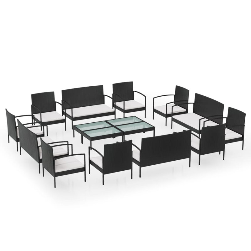 Lounge Complete Patio Set, White, Black