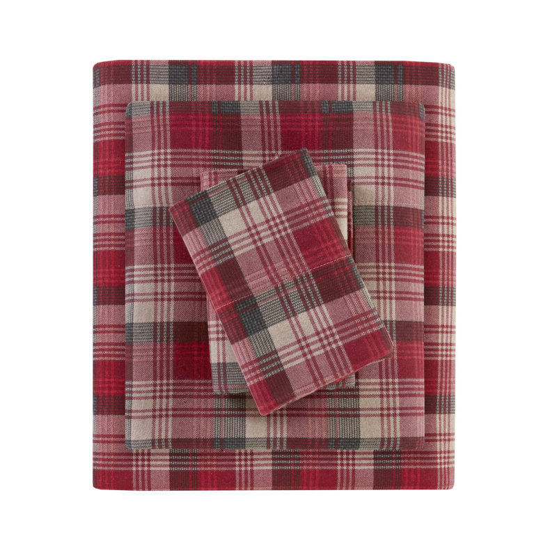 Printed Sheet Set Woodland Winter, 5, Gray Checkered, Full Duvet Cover +  4 Additional Pieces