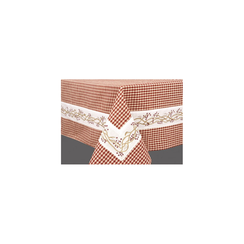 Villasenor Gingham 100% Cotton Tablecloth, Square 52", Burgundy