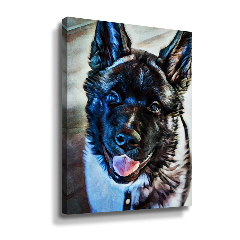 «American Akita Puppy Smile» par Aldridge, impression sur toile, Toile tendue, H 18 po x l 14 po x P 2 po