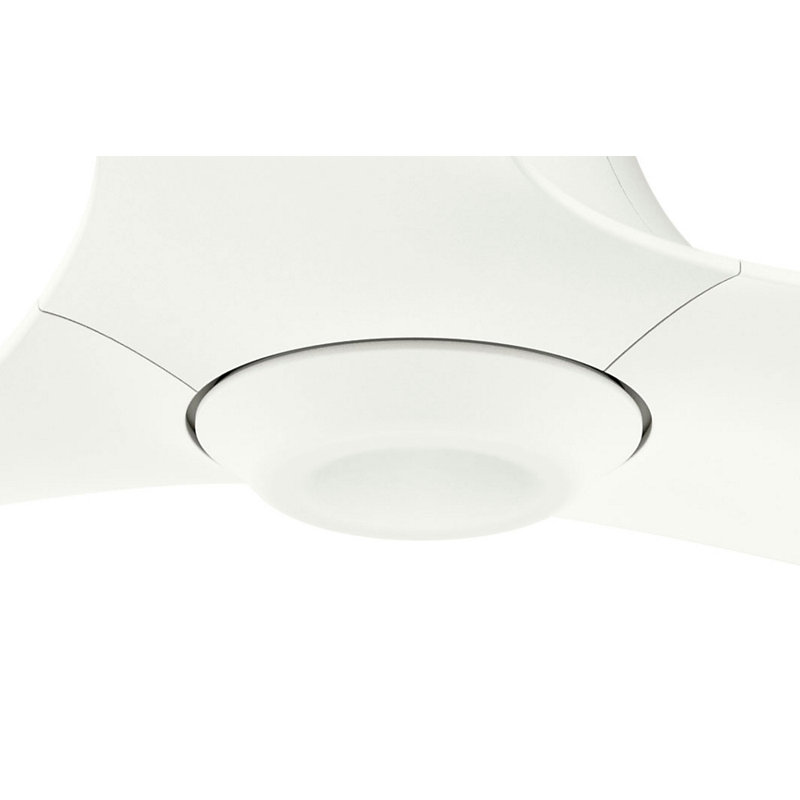 60" Stingray 3 - Blade LED Standard Ceiling Fan with Remote Control and Light Kit Included, Porcelain White