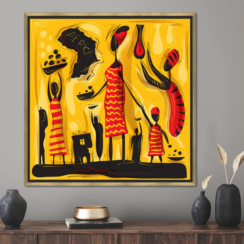 1 Piece Wall Art on Canvas, 20 cm H x 20 cm W, Gold Floater Framed