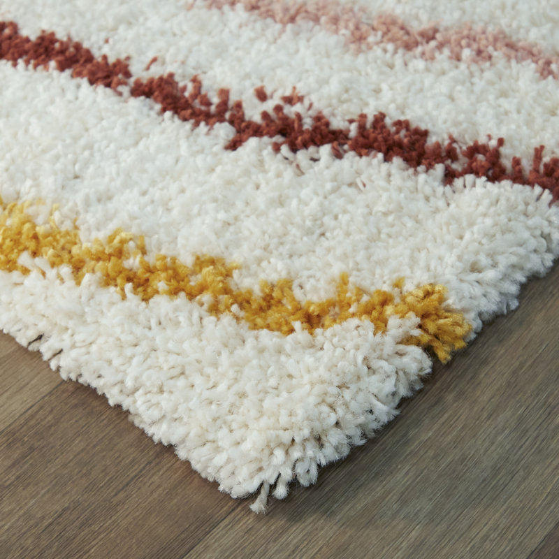 Domynick Abstract Cream Area Rug, Rectangle 3'11" x 5'7"