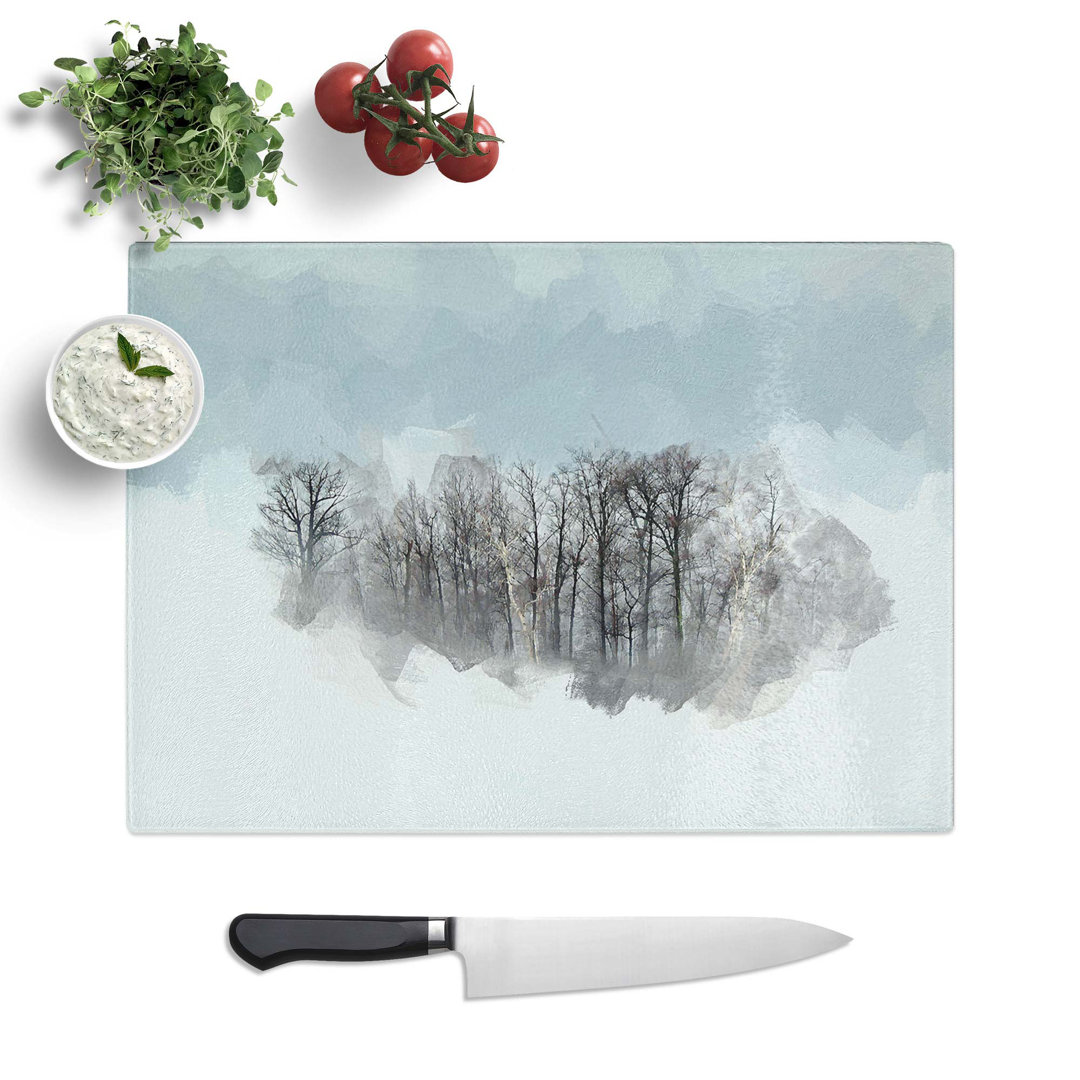 Tempered Glass an Island of Trees Chopping Board