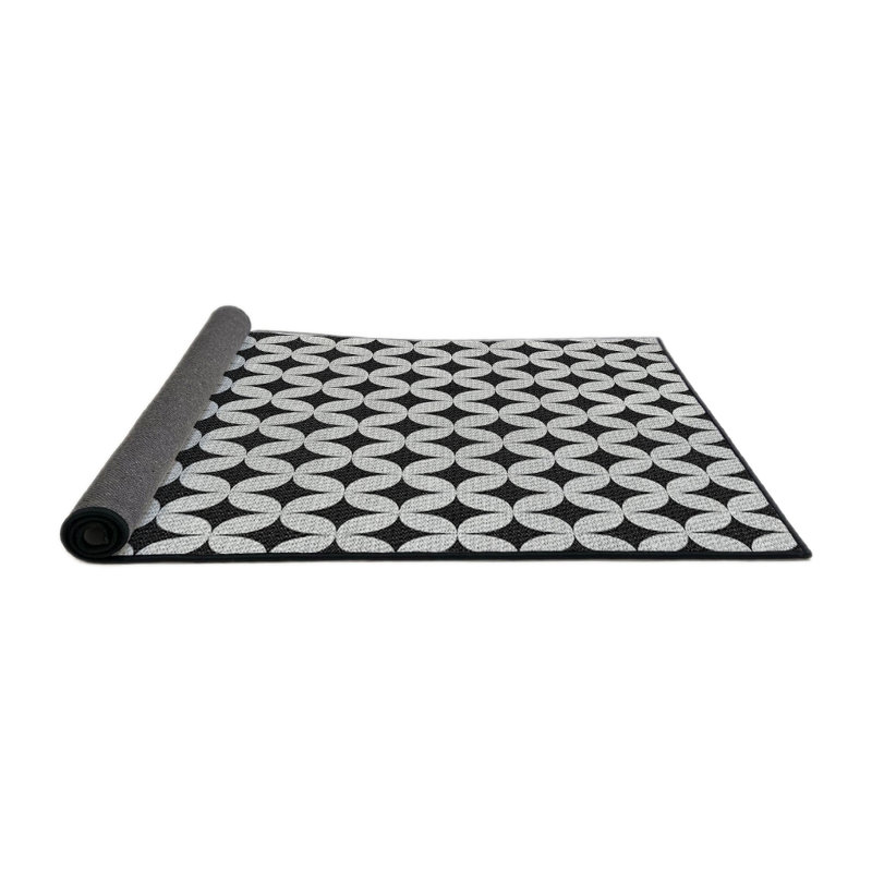 Tapis à motifs noir / gris, Rond 3 pi
