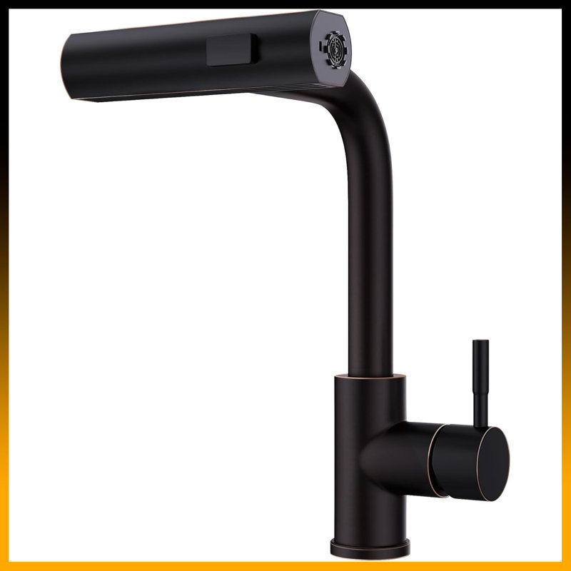 Robinet de cuisine commercial monotrou Modern, Bronze frotté à l'huile, Pas de capteur