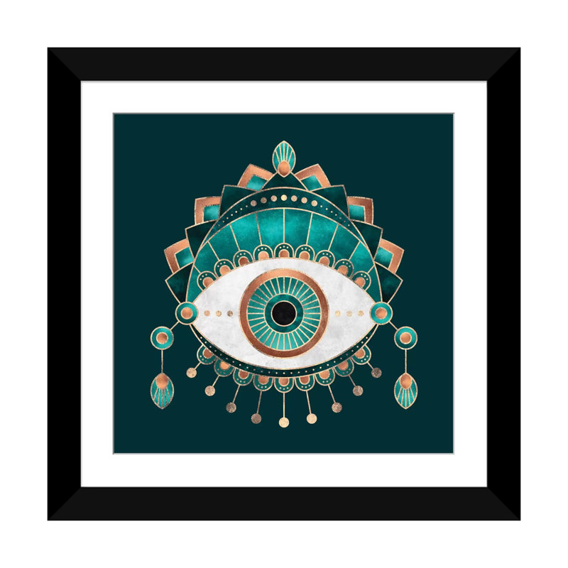 «Eye», impression sur toile, H 16 po x l 16 po x P 1 po, Papier d'art encadré noir, Blanc
