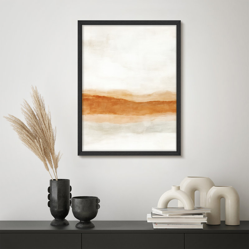 Reproduction d'art abstrait aquarelle neutre, H 14 po x l 11 po, Noir