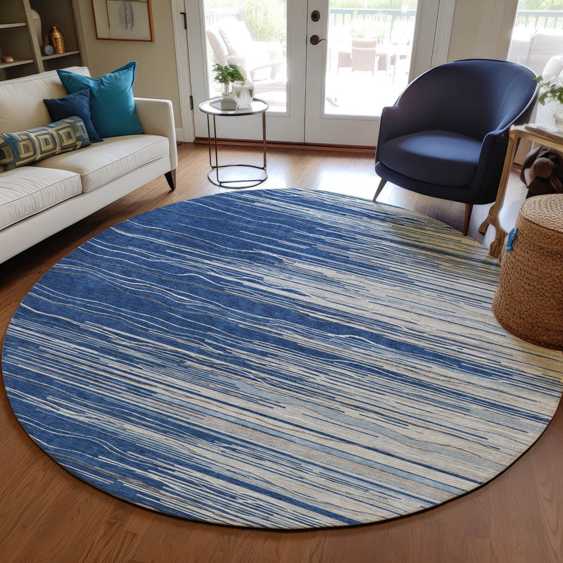  Machine Washable Indoor/Outdoor Chantille ACN996 Area Rug, Round 8'