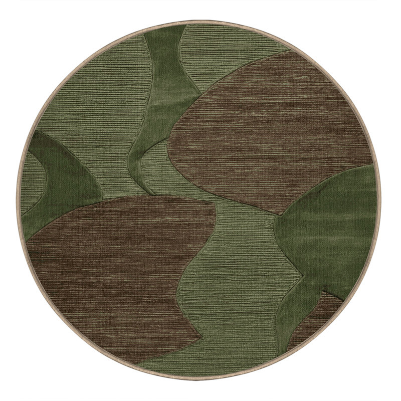 Tapis abstrait lavable à la machine, Rond 7 pi
