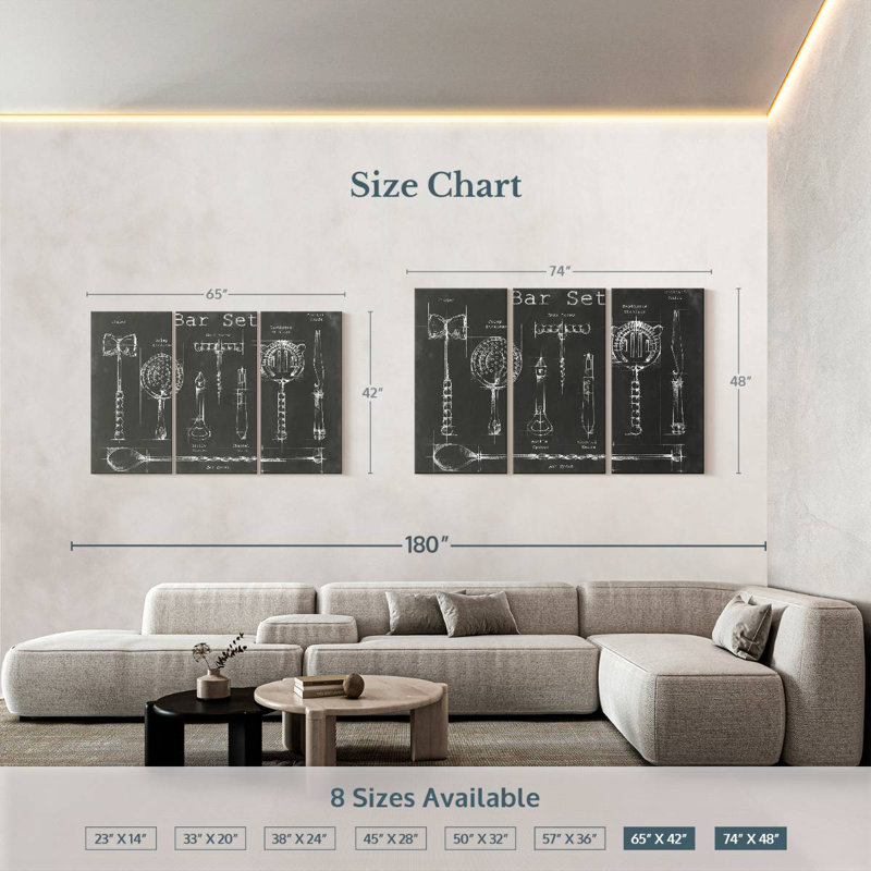 Bar Set, 42" H x 65" W