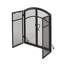 Pare-étincelles en fer avec portes et 4 outils, noir mat, 50,5 po x 32 po 5,5 po pliable noir mat, 5,61 pouces de profondeur, 50,91 de largeur