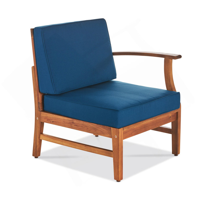 Fauteuil droit Perla, bleu, Bleu