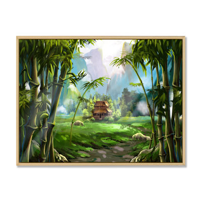 «The House In Bamboo Forest», reproduction sur toile
