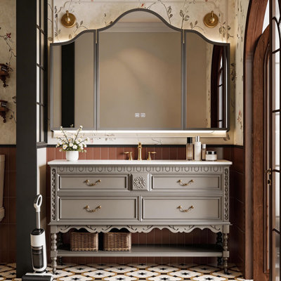 French vintage floor-standing bathroom cabinet