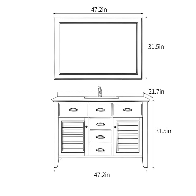 American style vintage bathroom cabinet.