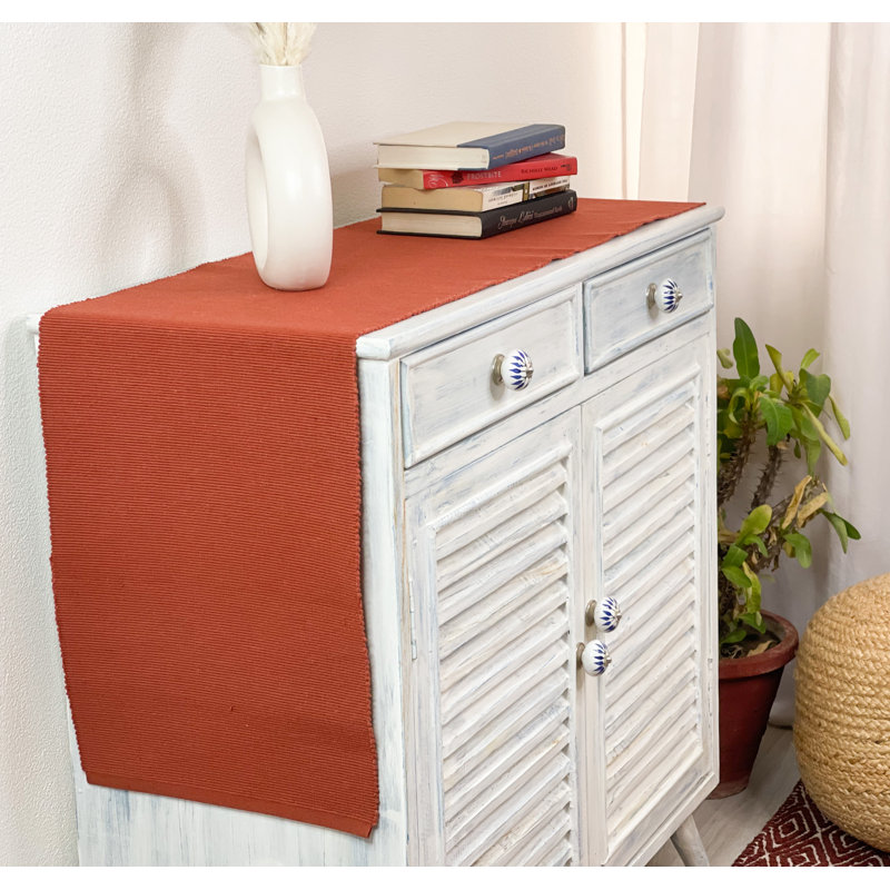 CLASSIC RIBBED TABLE RUNNER, Red