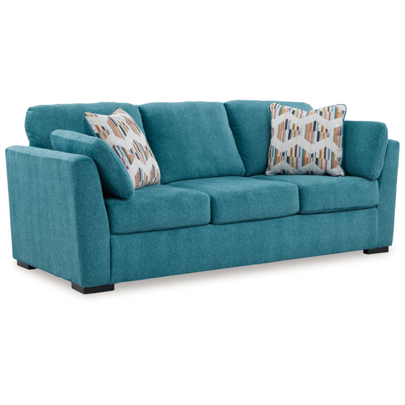 Owlex 94'' Upholstered Sleeper Sofa, Blue 100% Polyester