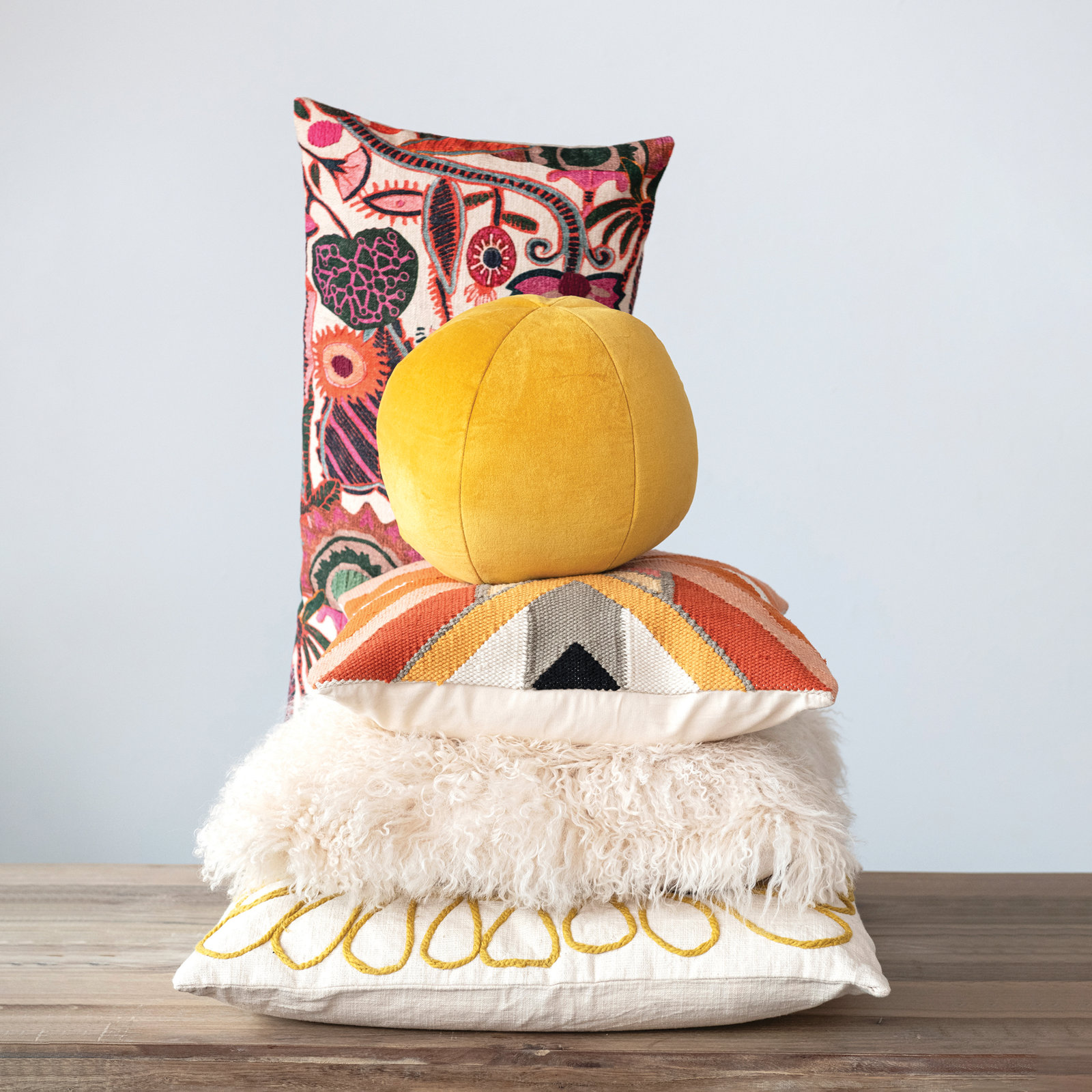 Emmer Floral Cotton Lumbar Throw Pillow
