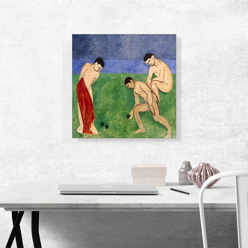 «Game of Bowls 1908» par Henri Matisse - reproduction d'art sur toile tendue, H 18 po x l 18 po x 1,5 po