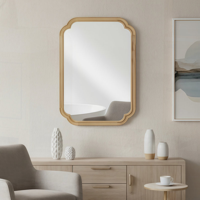 Miroir de coin, Bois naturel, 20 po x 1 po