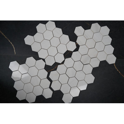 Hexagone brillant 3 po Bianco dolomite