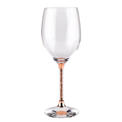 Sparkles Home | Ensemble de verres à vin Vetrina 6 verres en cristal | Tige en strass | Rose