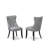 9-piece dining set includes a rectangular table and 8 Light Gray Polyester fabric dining Chairs with Button Tufted Chair Back - Sand Blasting Black Finish.-931481058-928726356