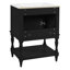 Armoire de salle de bain avec tablette ouverte et rangement fermé-1651847218