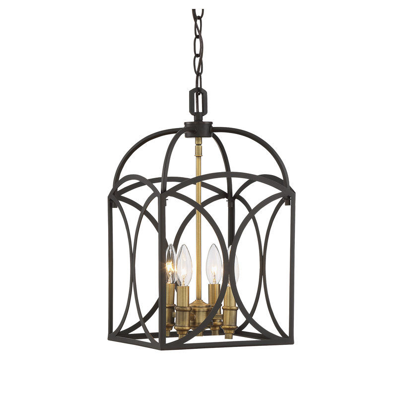 Luminaire suspendu carré à 4 lumières Frankton, H 18 po x l 10 po x P 10 po