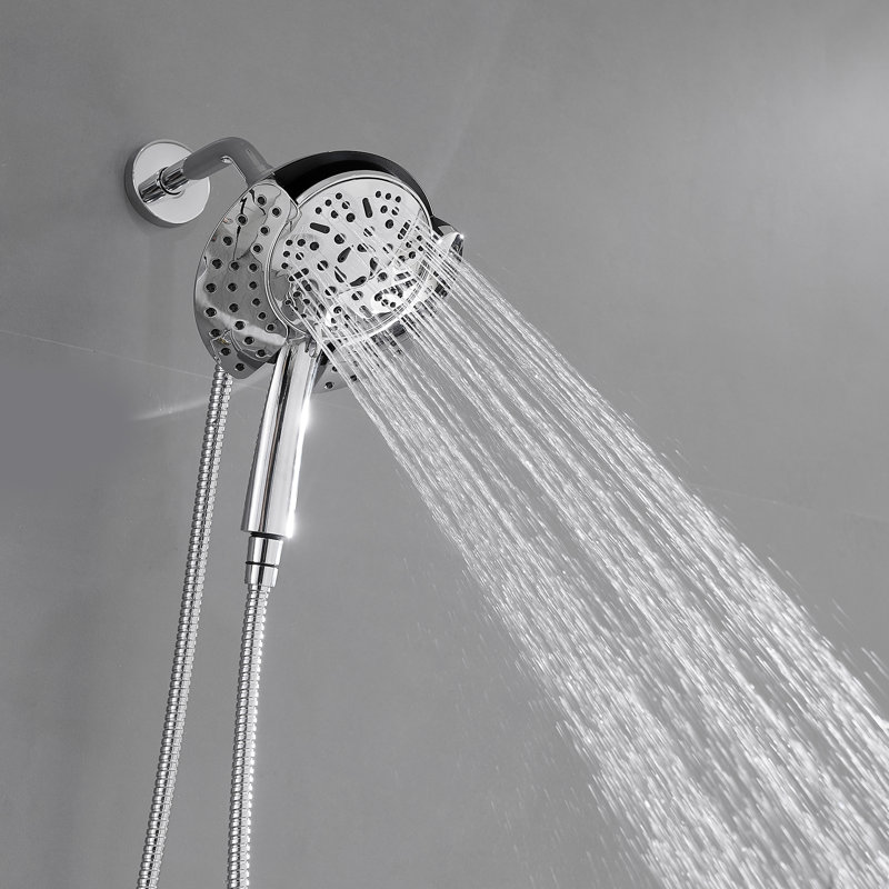 Robinet de douche à main à poignée simple en chrome poli avec 9 réglages de jet - 1,8 gal / min (valve incluse)