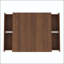 Table basse carrée avec 4 tiroirs et finition noyer