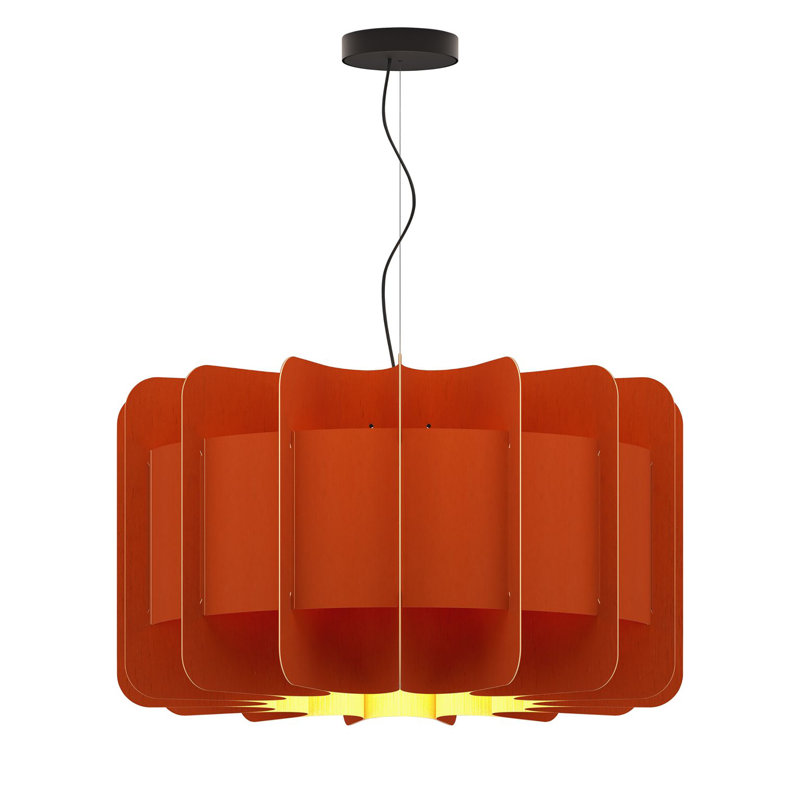 Luminaire suspendu 1 lumière Clarissa, H 16,5 po x l 29,8 po x P 29,8 po, Terre cuite