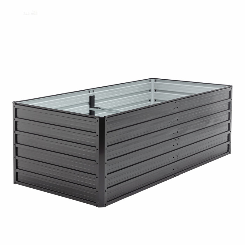 Lit de jardin surélevé en métal 6 x 3 x 2 pi, jardinière en acier galvanisé renforcé antirouille pour légumes, fleurs et herbes