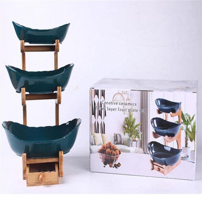 Fruit Plate Set Fruit Basket For Kitchen Counter (Three Layer)