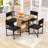 5-Piece Space-Saving Extendable Dining Table Set with Storage Rack and Upholstered Chairs-2042827000