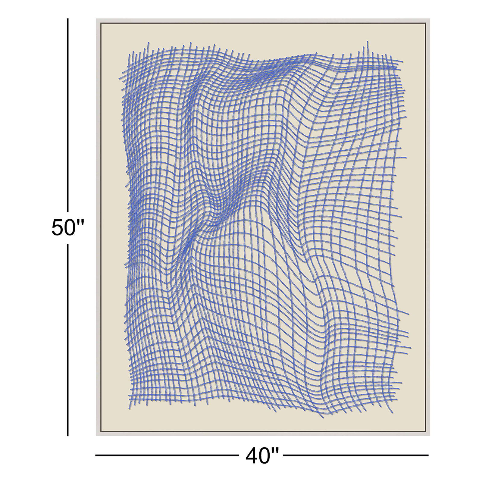 Netting 1 by Jacques Pilon, White Single Structure Framed Canvas, 50" H x 40" W x 1.25" D