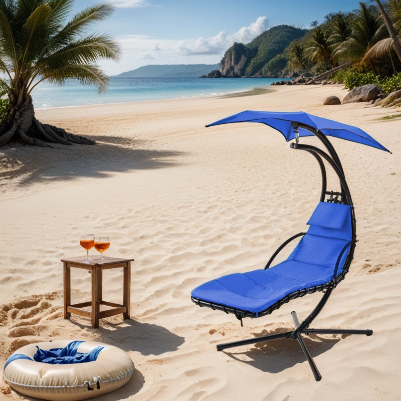 Chaise longue suspendue 1 personne Josian, Bleu marine