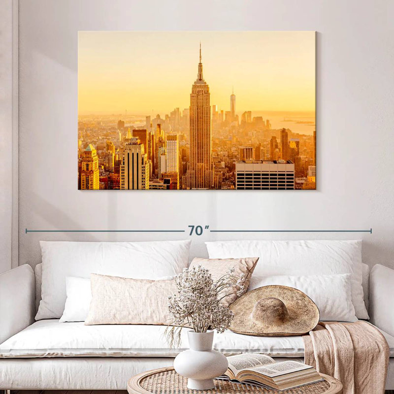 Ravi New York Golden Sunset, 32" H x 48" W