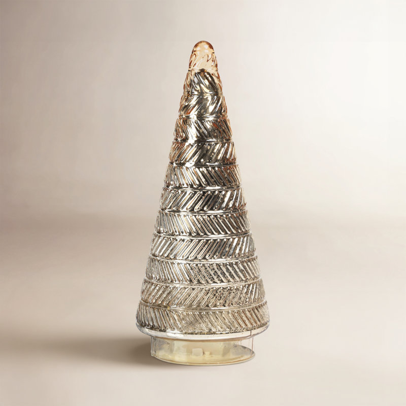 Christmas Tabletop Tree, 13.75" H x 6" W x 6" D, Gold