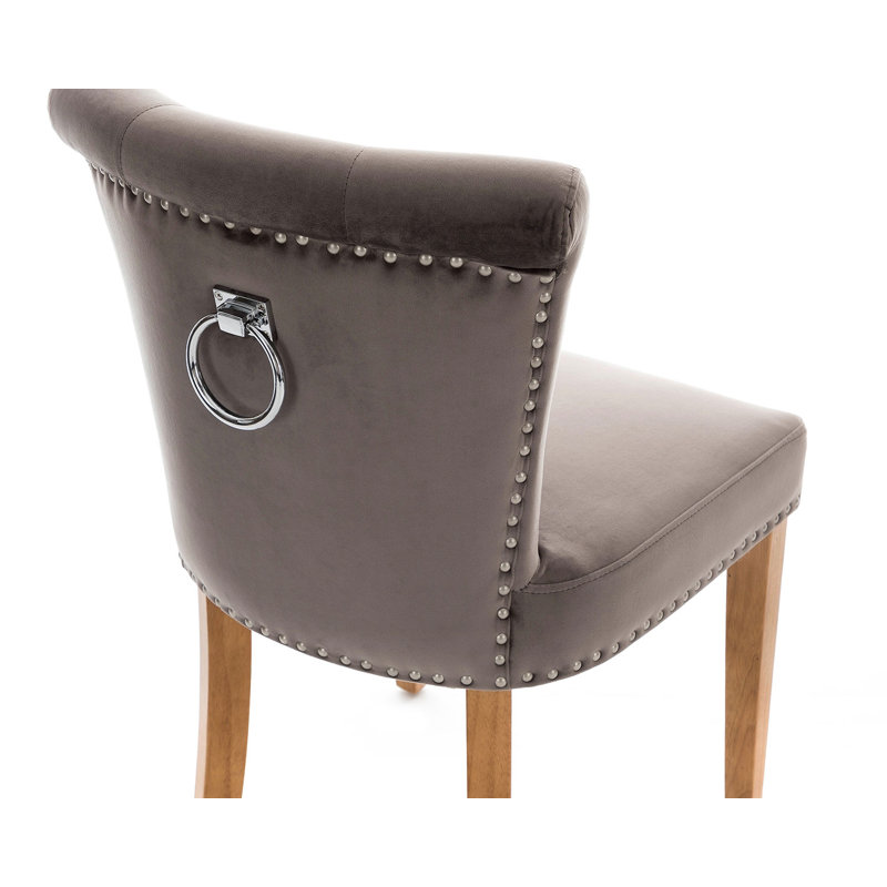 Dunlevy Upholstered Dining Chair, Grey, Black