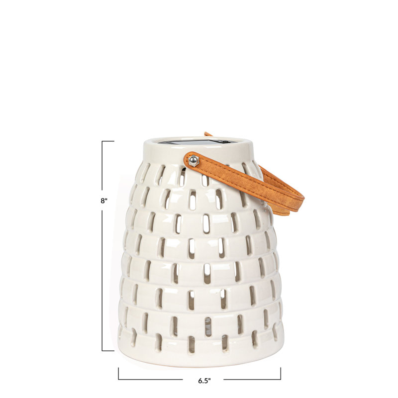 Solar Powered Integrated LED Outdoor Lantern, White