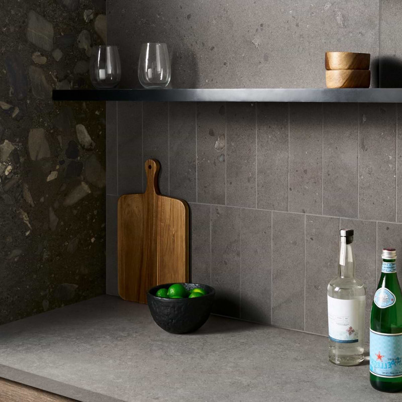 Valenti Petite  3.86 In. X 11.88 In. Terrazzo Look Matte Porcelain Floor And Wall Tile (9.41 Sq. Ft. / Case), Gray