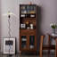 Buffet brun en bois trempé 23,62 po