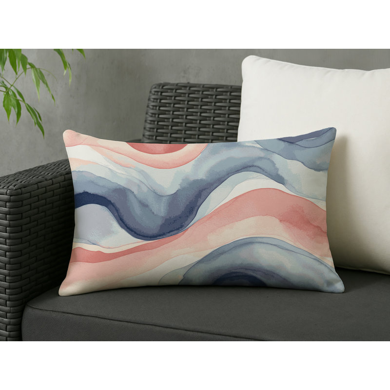 Blush Aurora Indoor And Outdoor Throw Pillow, Rectangle 18"H x 25"W