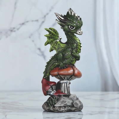 Figurine dragon sur champignon 5,5 "de haut