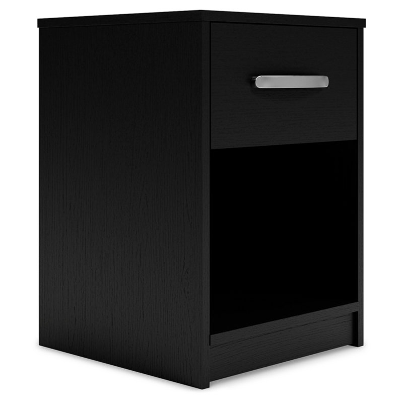 Dymone One Drawer Wood Nightstand, Espresso, 22.09" H x 15.79" W x 15.83" D
