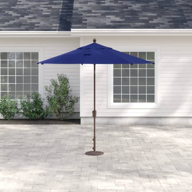Parasol Market Sunbrella® 108 po Canela, Bronze, Bleu ciel