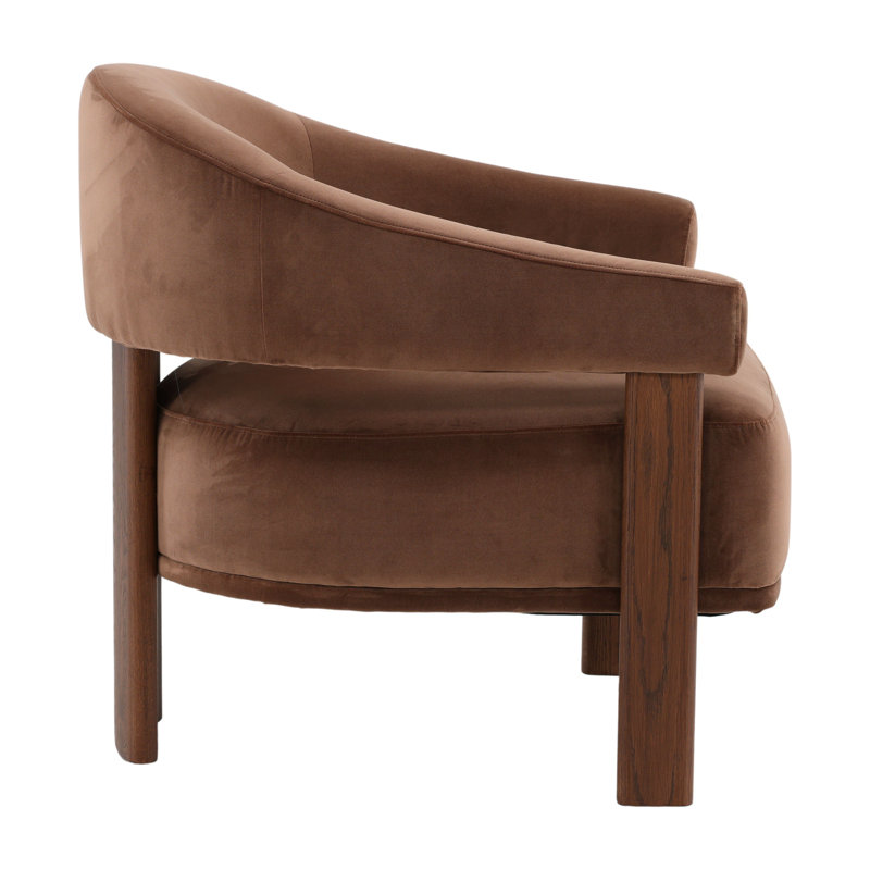 Averie Polyester Velvet Fabric Occasional Chair, Hudson Chocolate